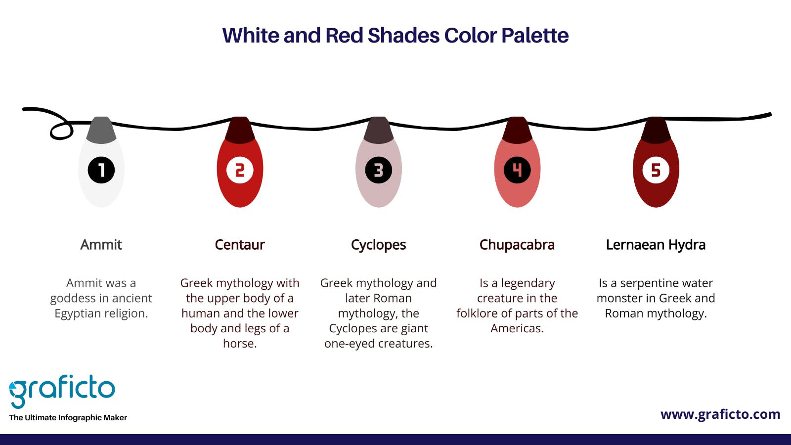 White and Red Shades graficto Christmas Color Palettes
