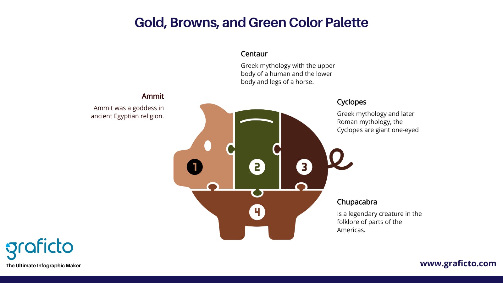 Gold, Browns, and Green graficto Christmas Color Palettes