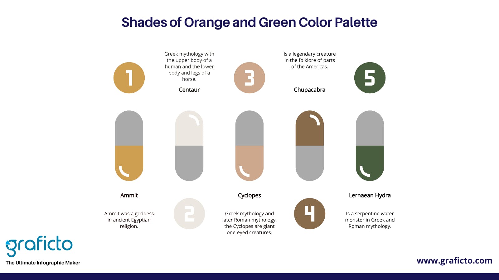 Shades of Orange and Green graficto Christmas Color Palettes