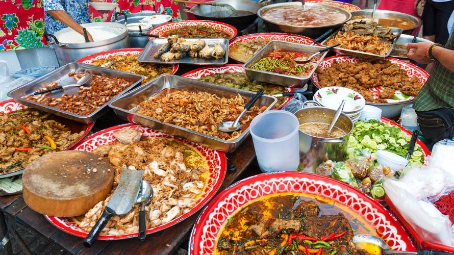 Photos of delicious thai famous street food stall