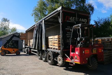 Granite setts being loaded for delivery