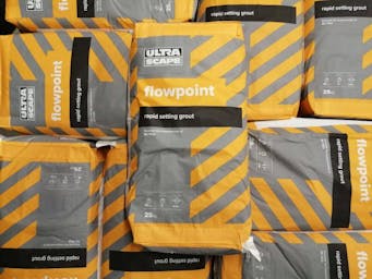 Bags of Flowpoint on a pallet