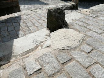 Close up of a granite setts pathway