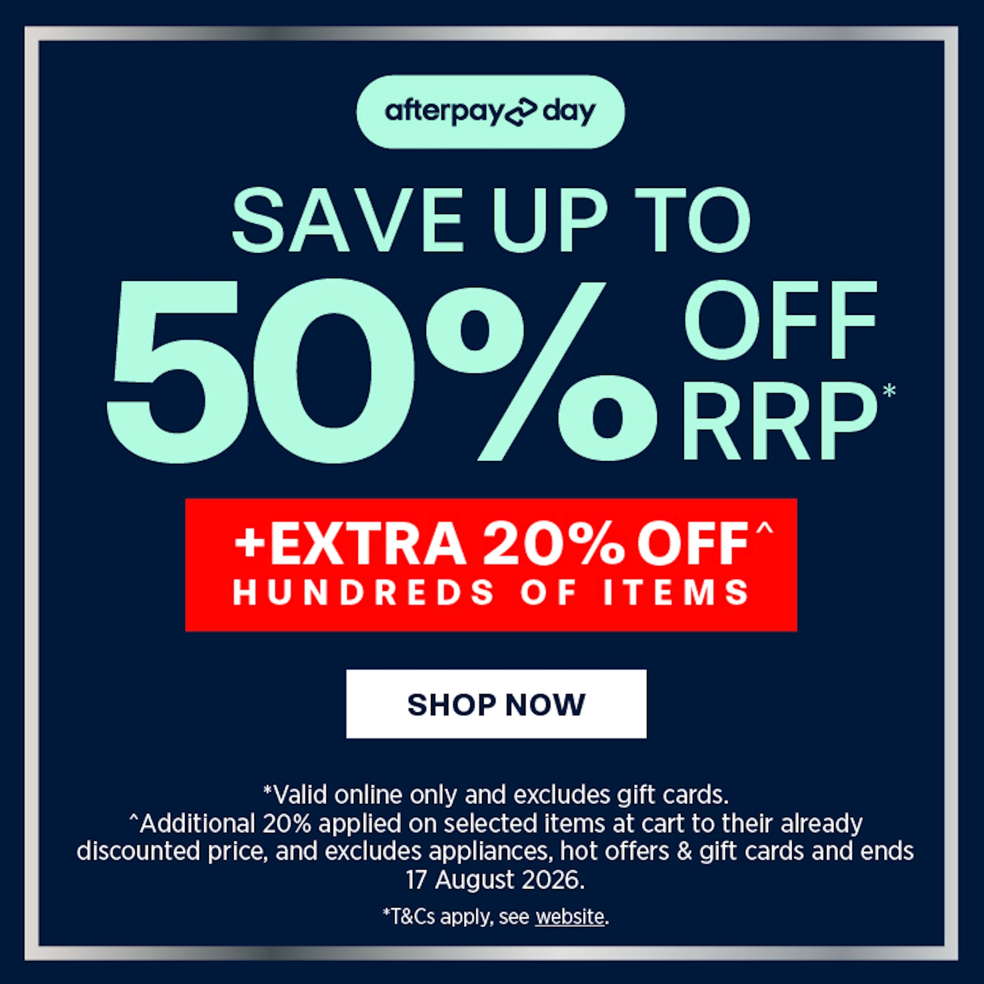 BACCARAT AFTERPAY DAY SALE