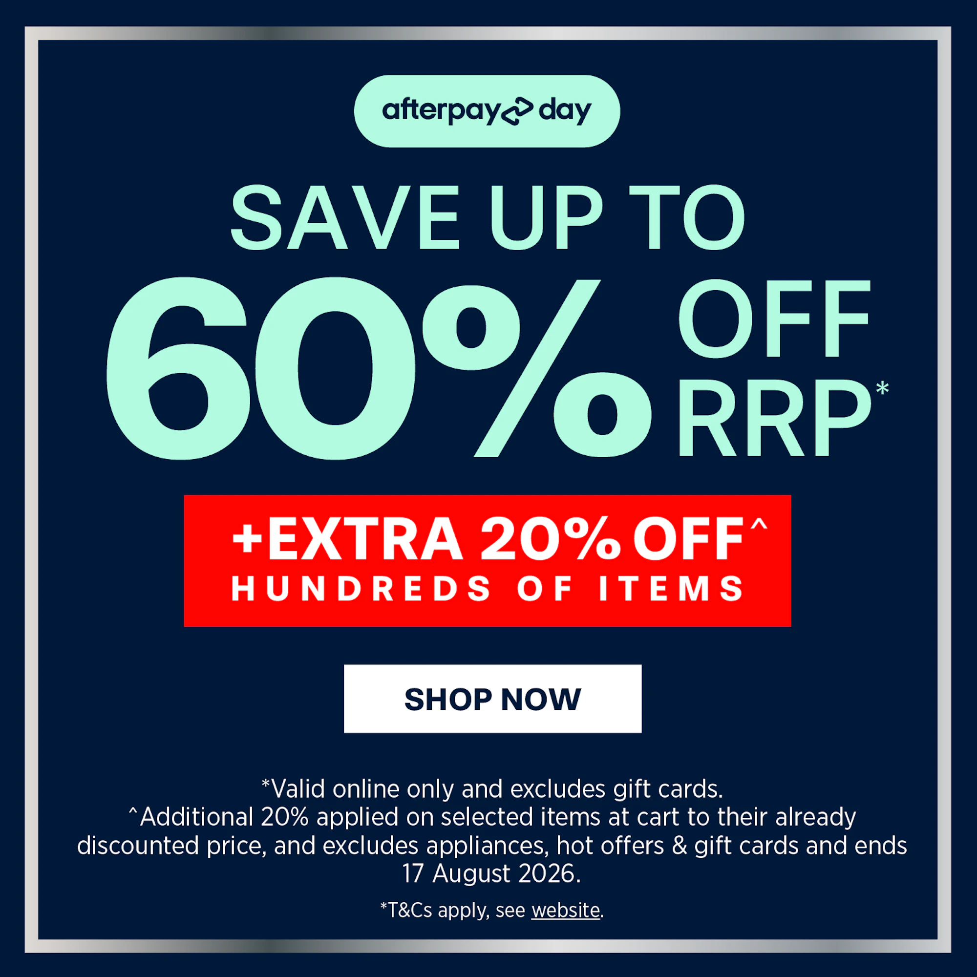 Baccarat Afterpay Day Sale - Up to 60% off rrp + extra 20% off hundreds of items