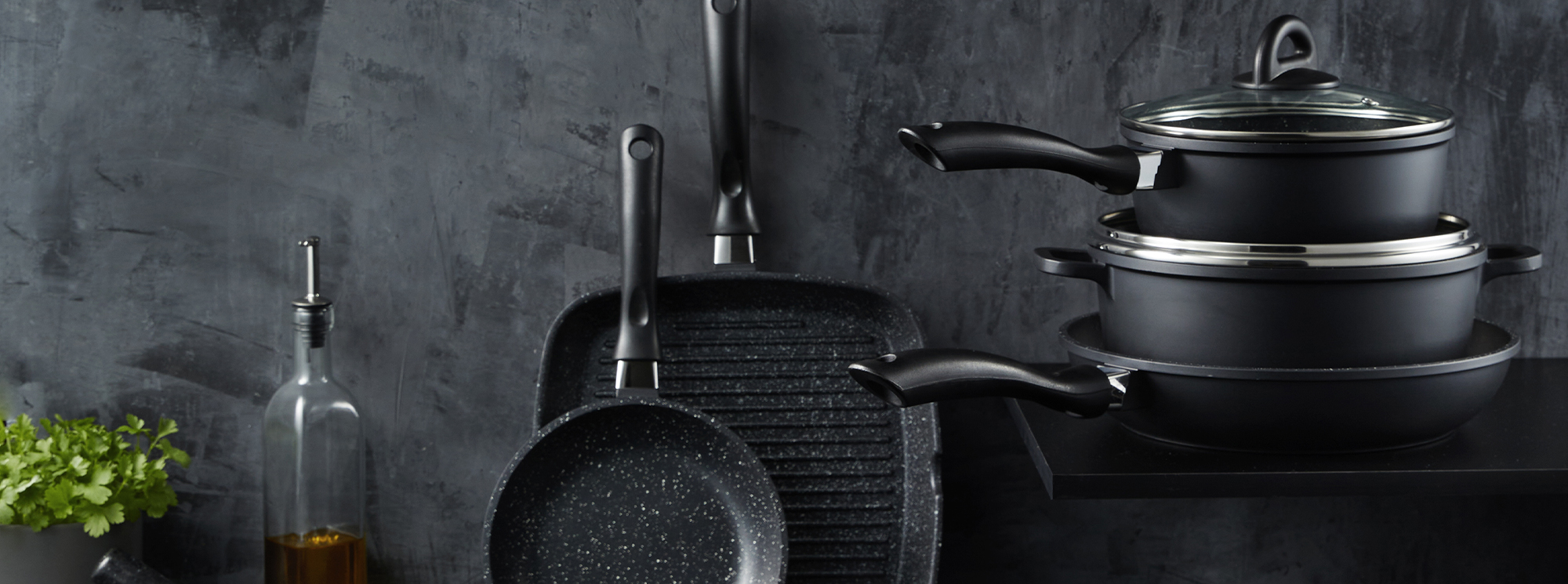 Baccarat Cookware on a black background