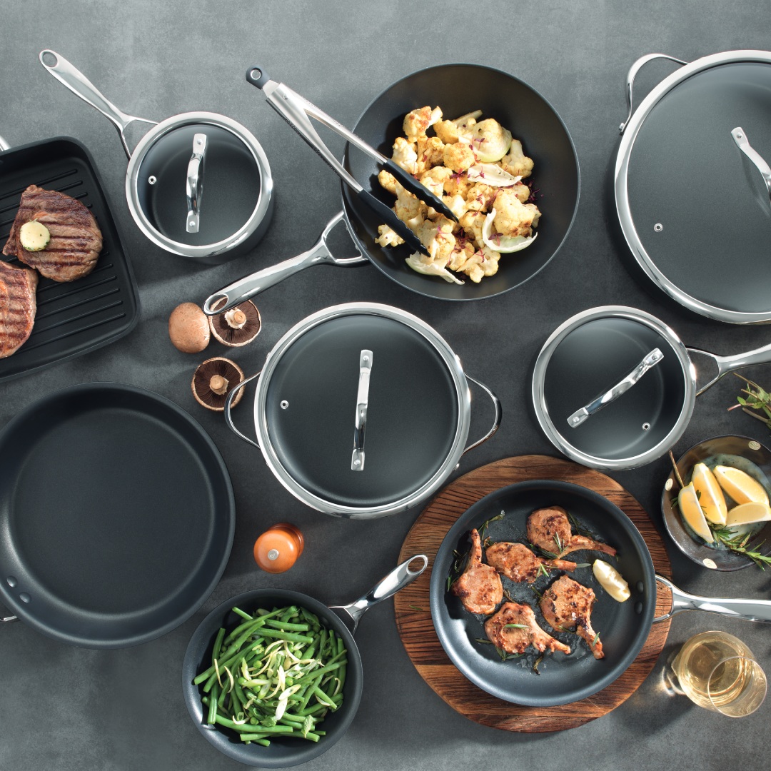 iD3 Cookware Group Shot on grey benchtop