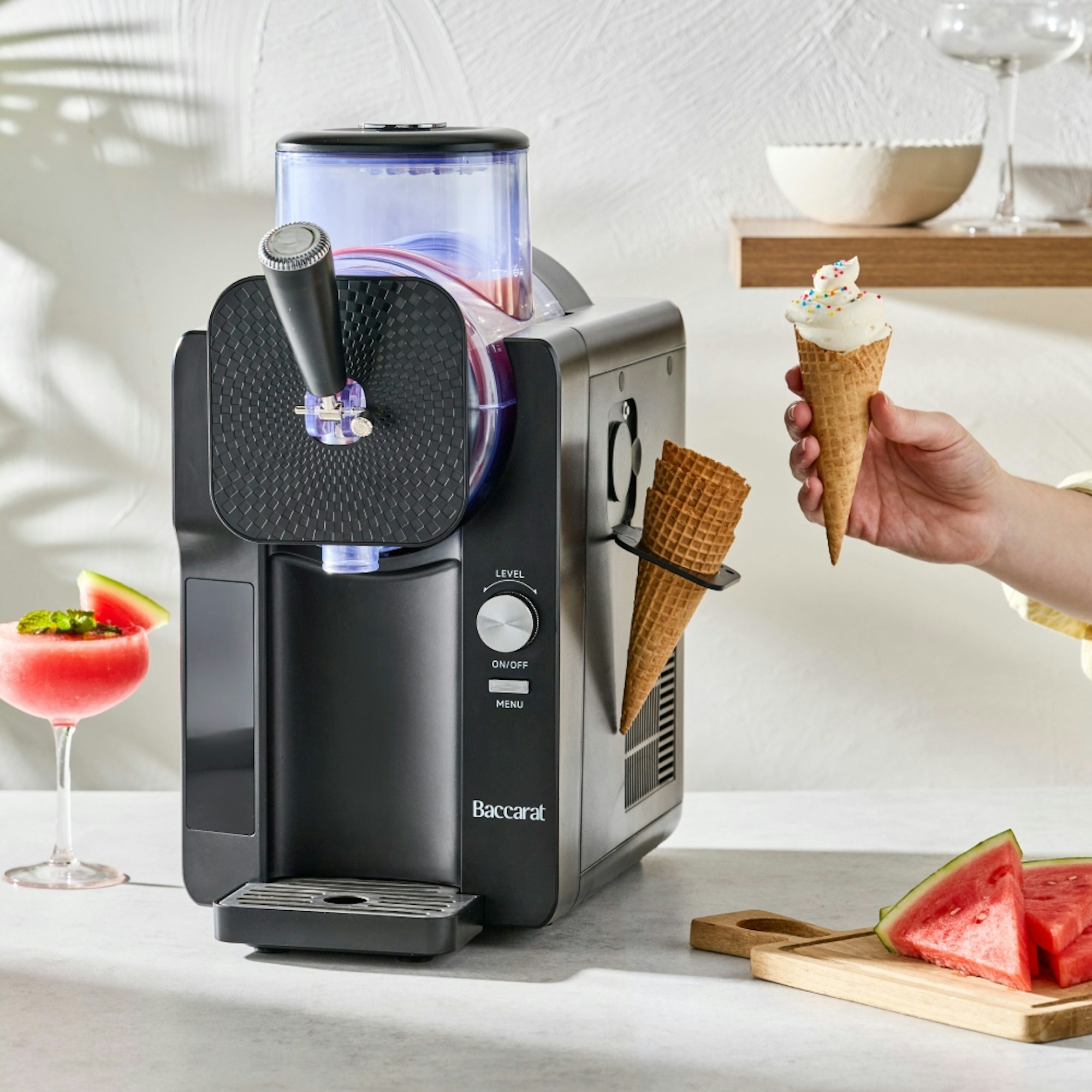 The SlushiePro Ice Cream & Slushie Machine with ice-cream
