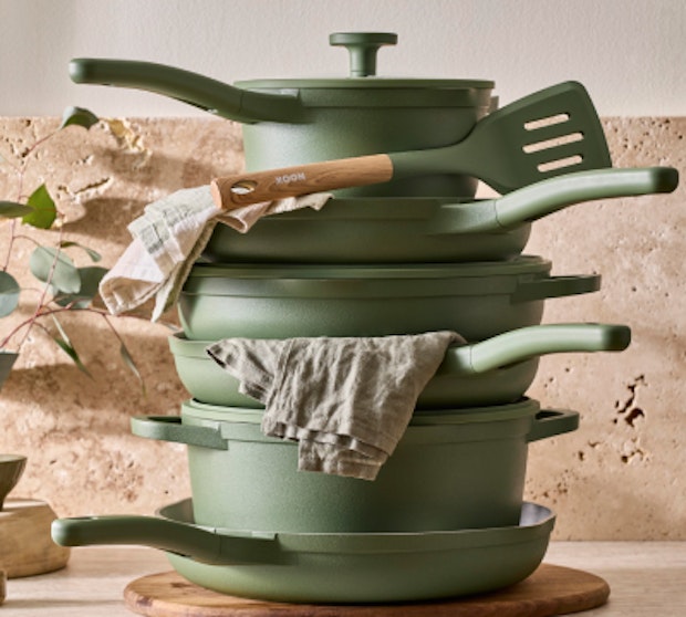 Nook Sage Cookware in a stack