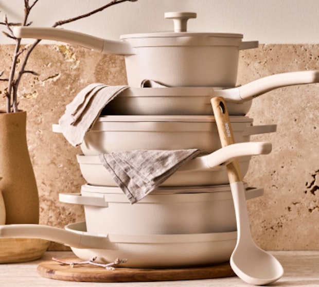 Nook Cream Cookware in a stack