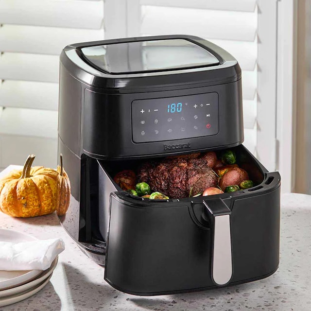 Baccarat The Healthy Fry 9L Air Fryer Black with open draw