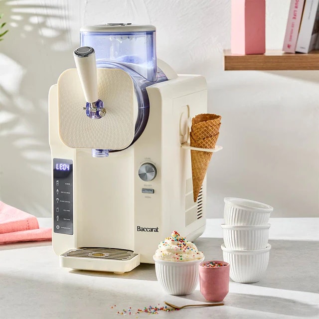 Baccarat The SlushiePro Ice Cream & Slushie Machine Cream on benchtop