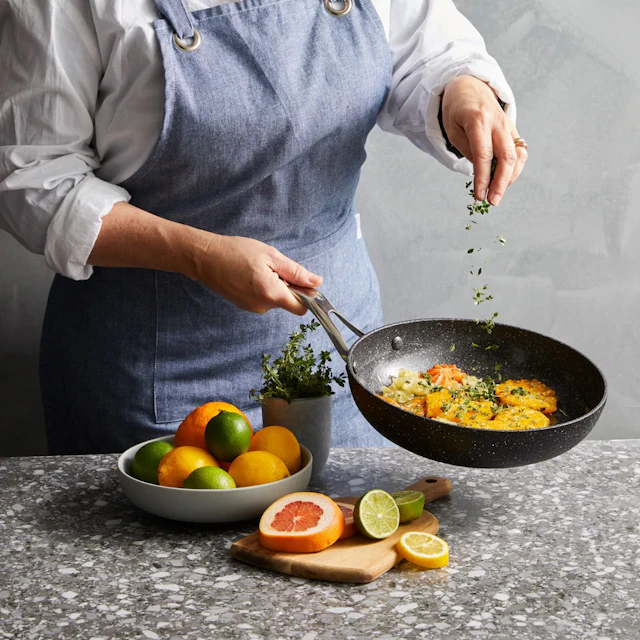 Baccarat Rock Frypan cooking