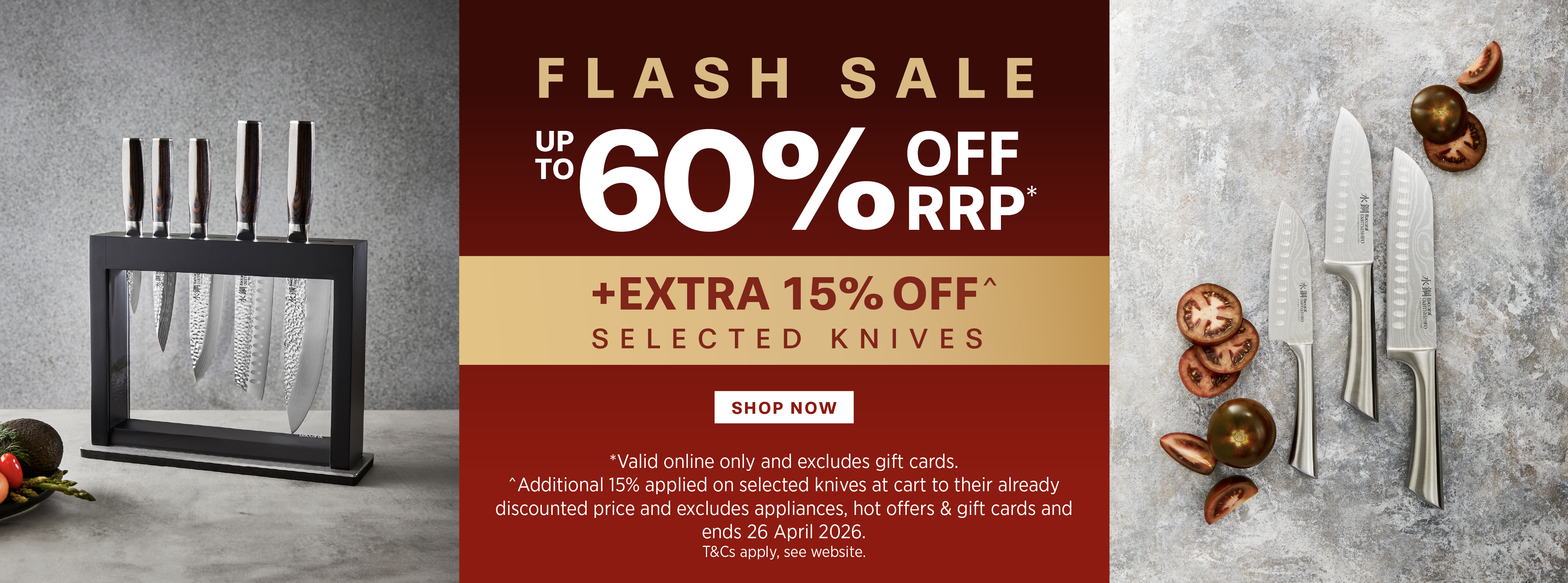 Flash sale - extra 15% off selected knives