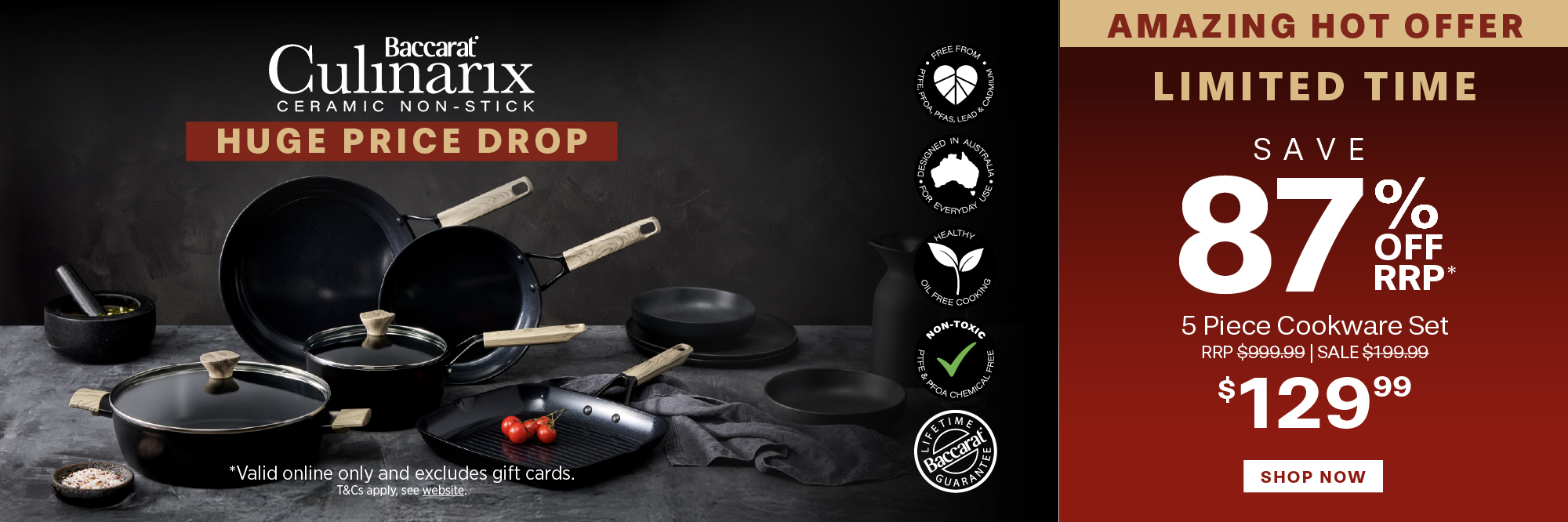 Baccarat Culinarix Ceramic Non-Stick 5 Piece Cookware Set