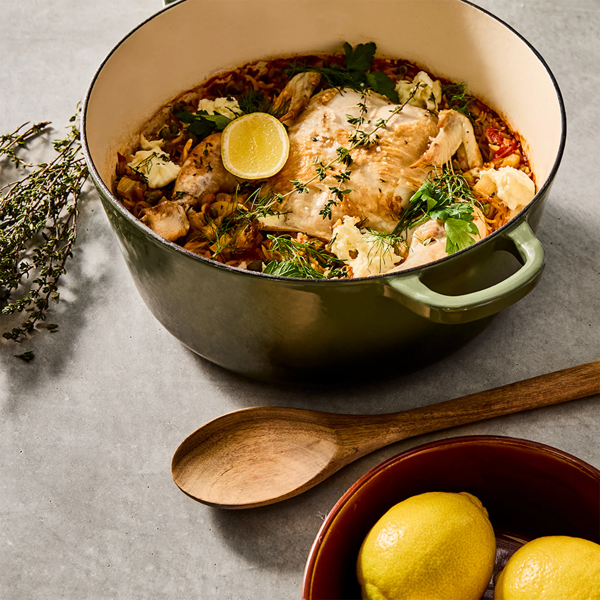 Roast Chicken with Fennel & Tomato Orzo