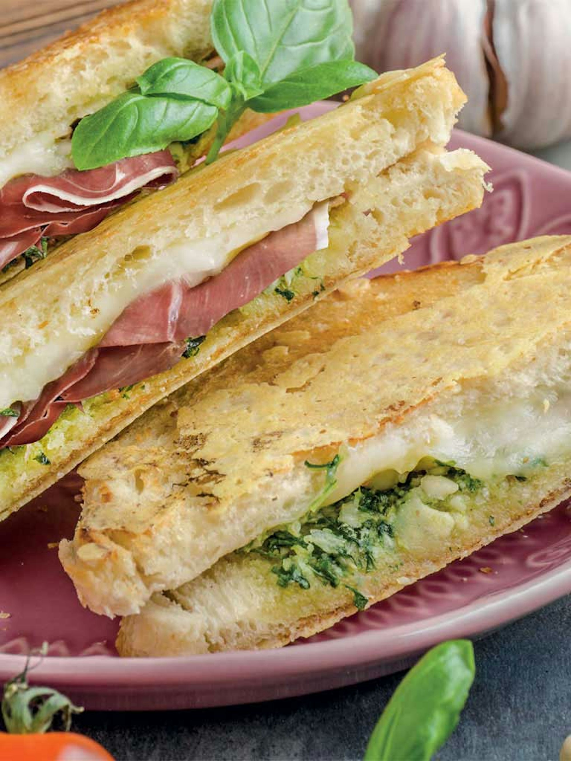 Sandwich Press Pesto, Prosciutto and Mozzarella Panini recipe | Baccarat The Ultimate Grill & Press Contact Grill