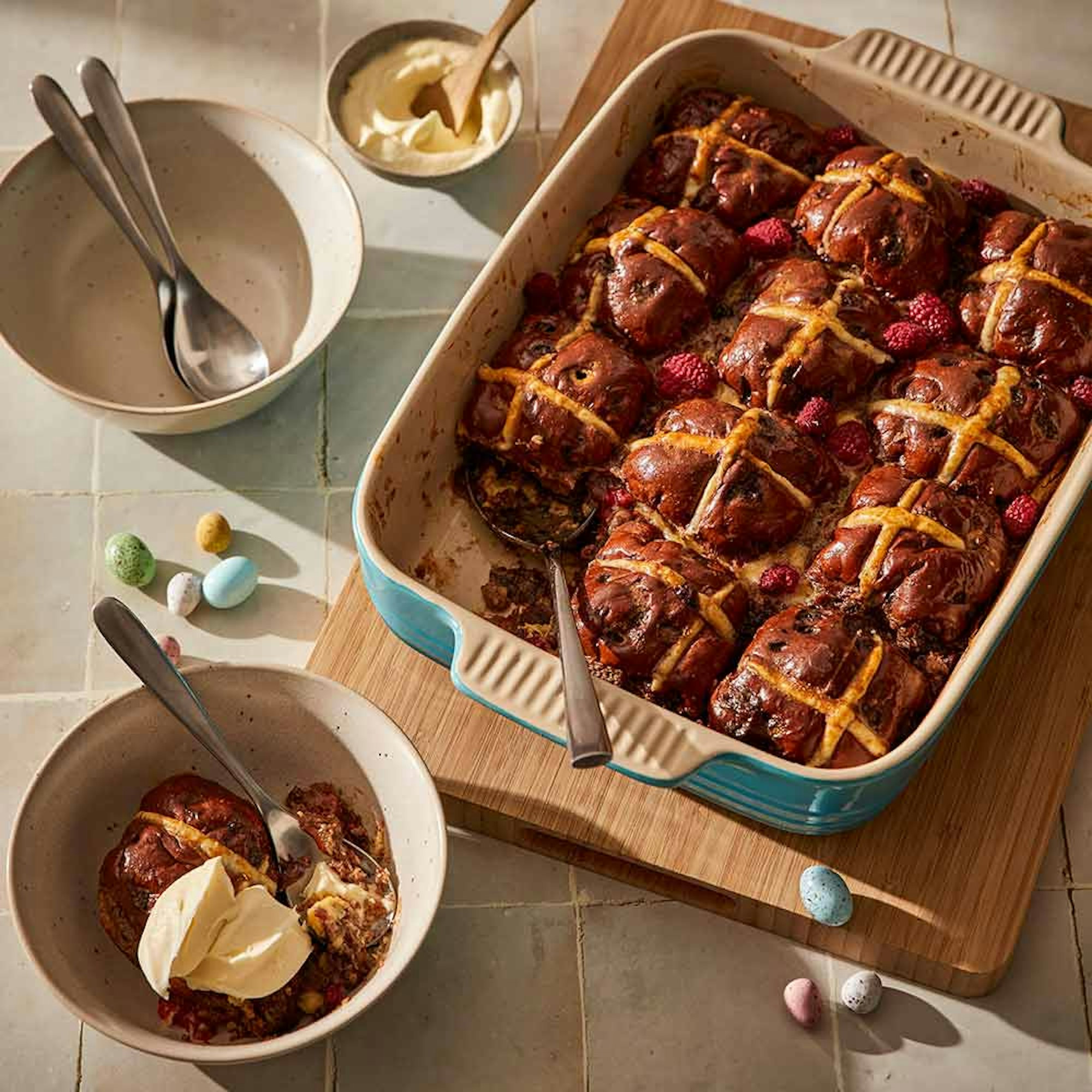 Chocolate Hot Cross Bun Pudding recipe | Baccarat Le Connoisseur Lasagne Dish