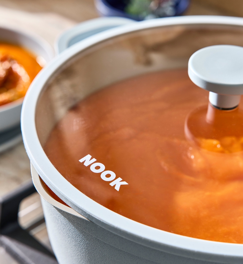 Baccarat Nook Sky casserole with soup cooking in it