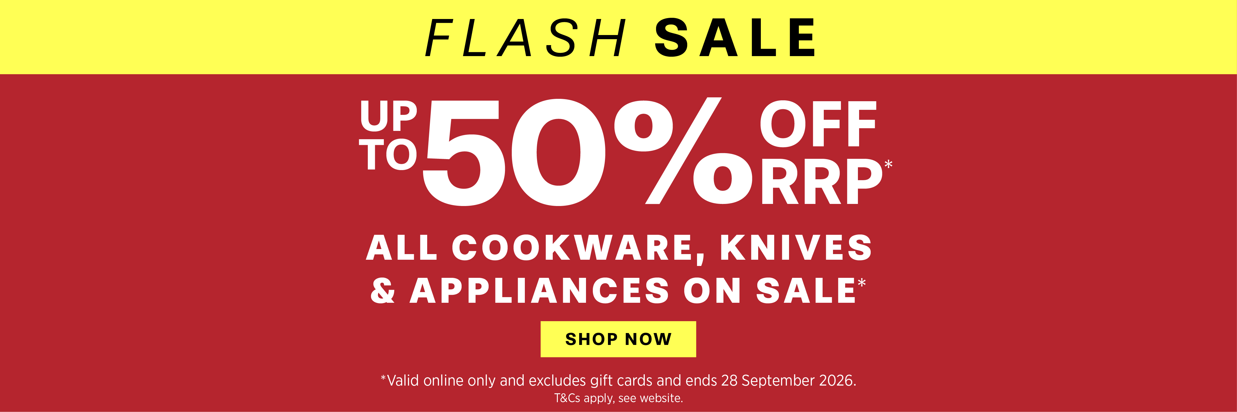 BACCARAT FLASH SALE - UP TO 50% OFF COOKWARE, APPLIANCES AND KNIVES