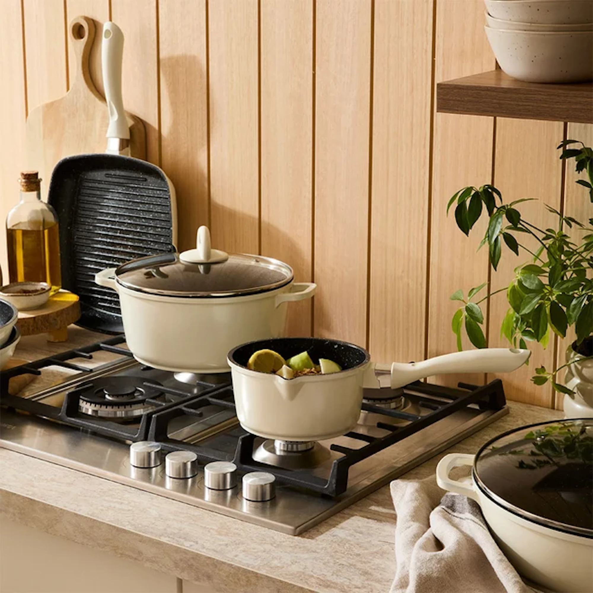 Baccarat STONE 10 Piece Cookware Set Cream