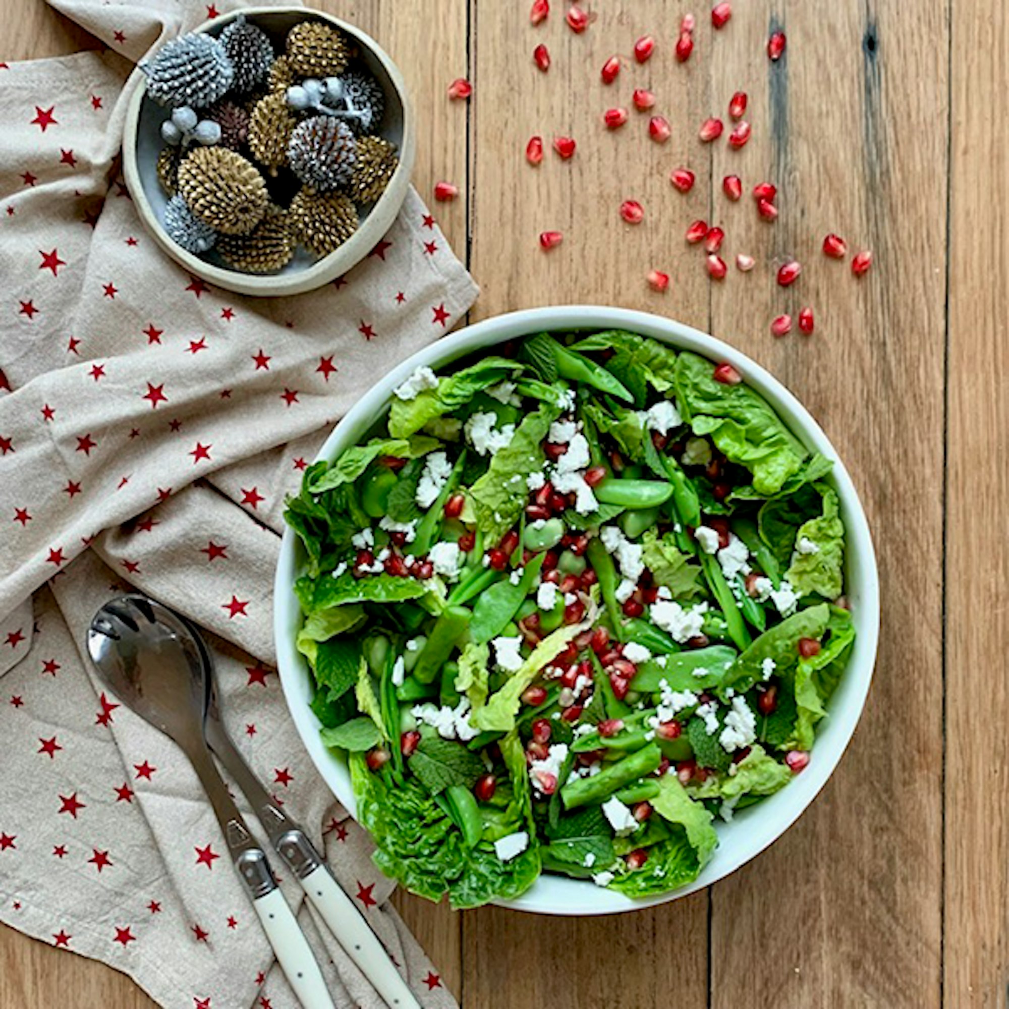 Broad Bean, Mint & Pomegranate Salad