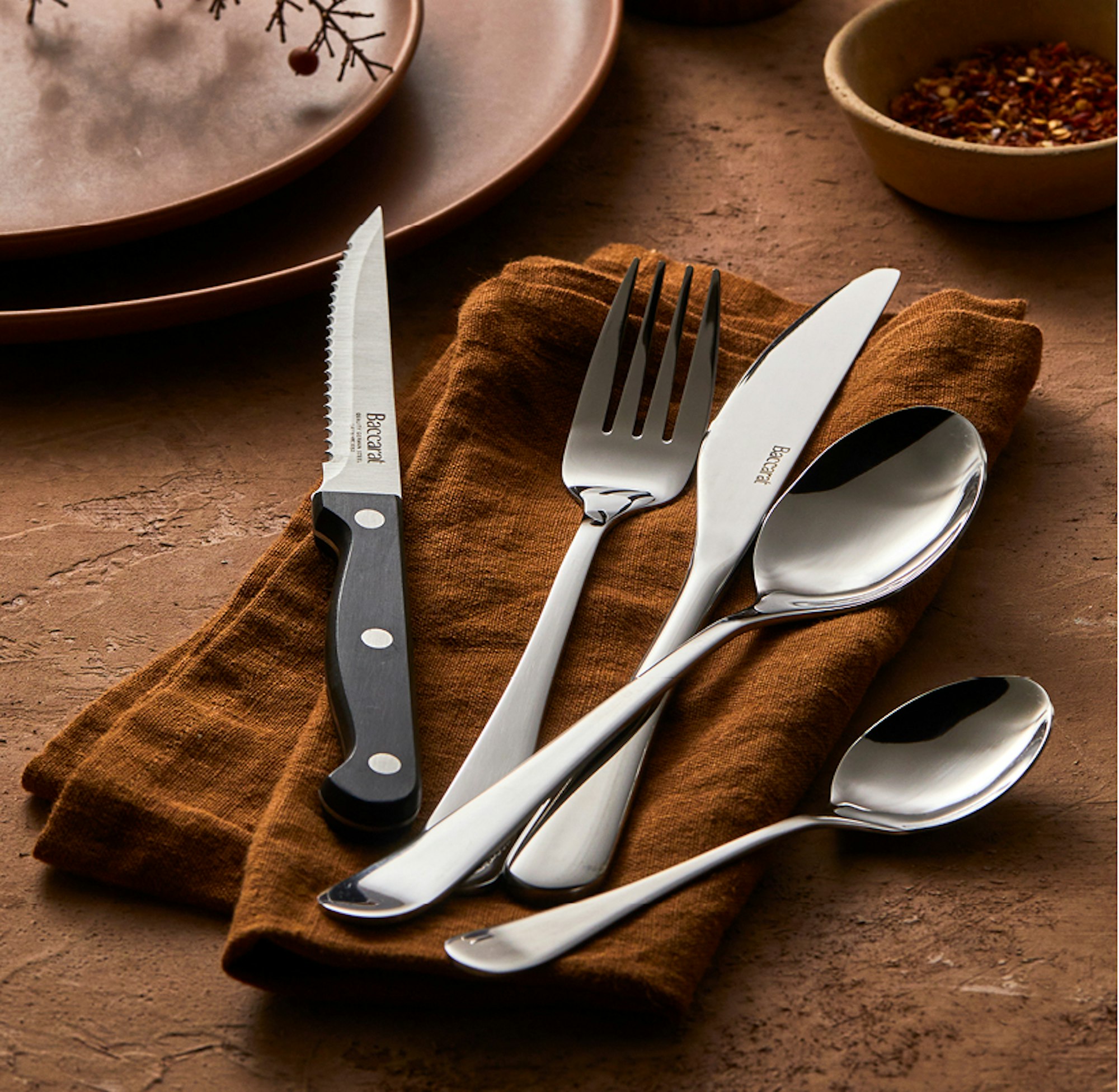 Utensils on a kitchen table