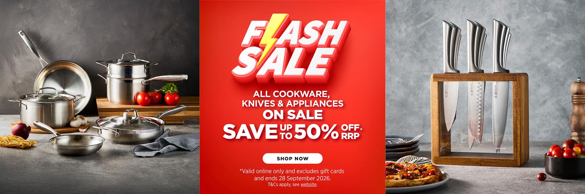FLASH SALE ALL COOKWARE KNIVES AND APPLIANCES ON SALE