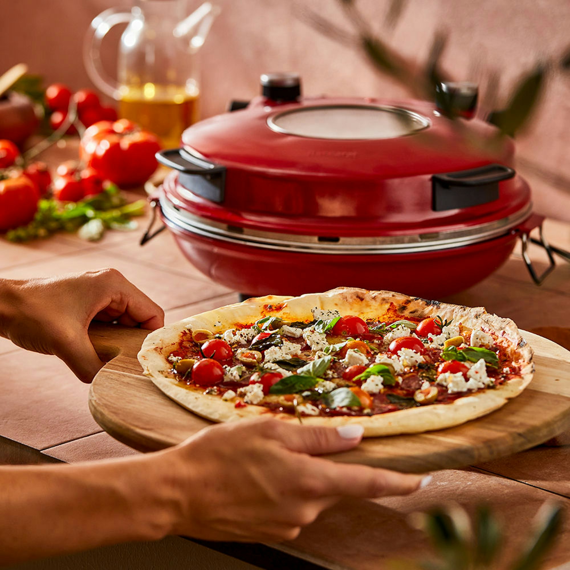 Baccarat The Gourmet Slice Pizza Oven Red