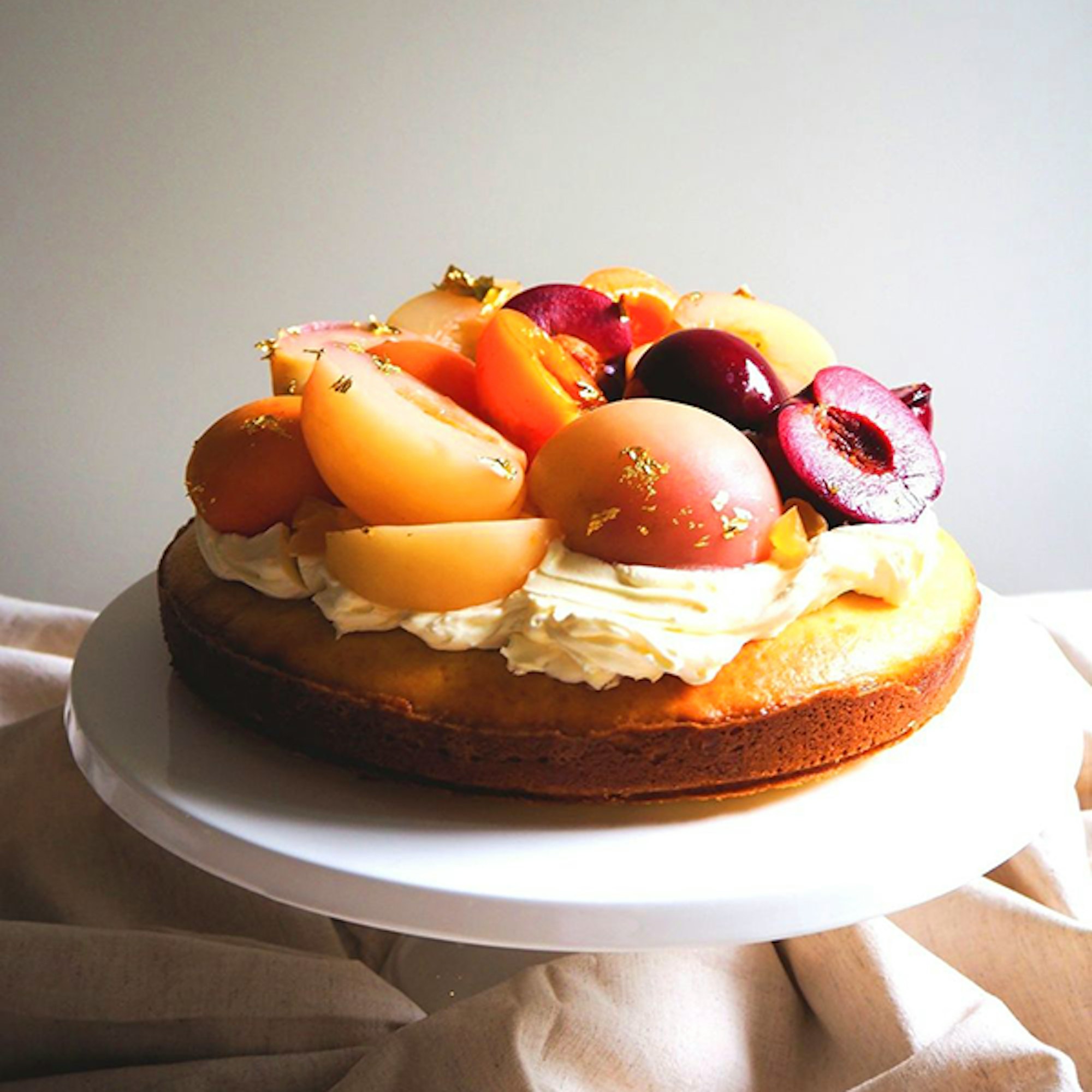 Baked Ricotta Cheesecake with Summer Stone Fruits Recipe