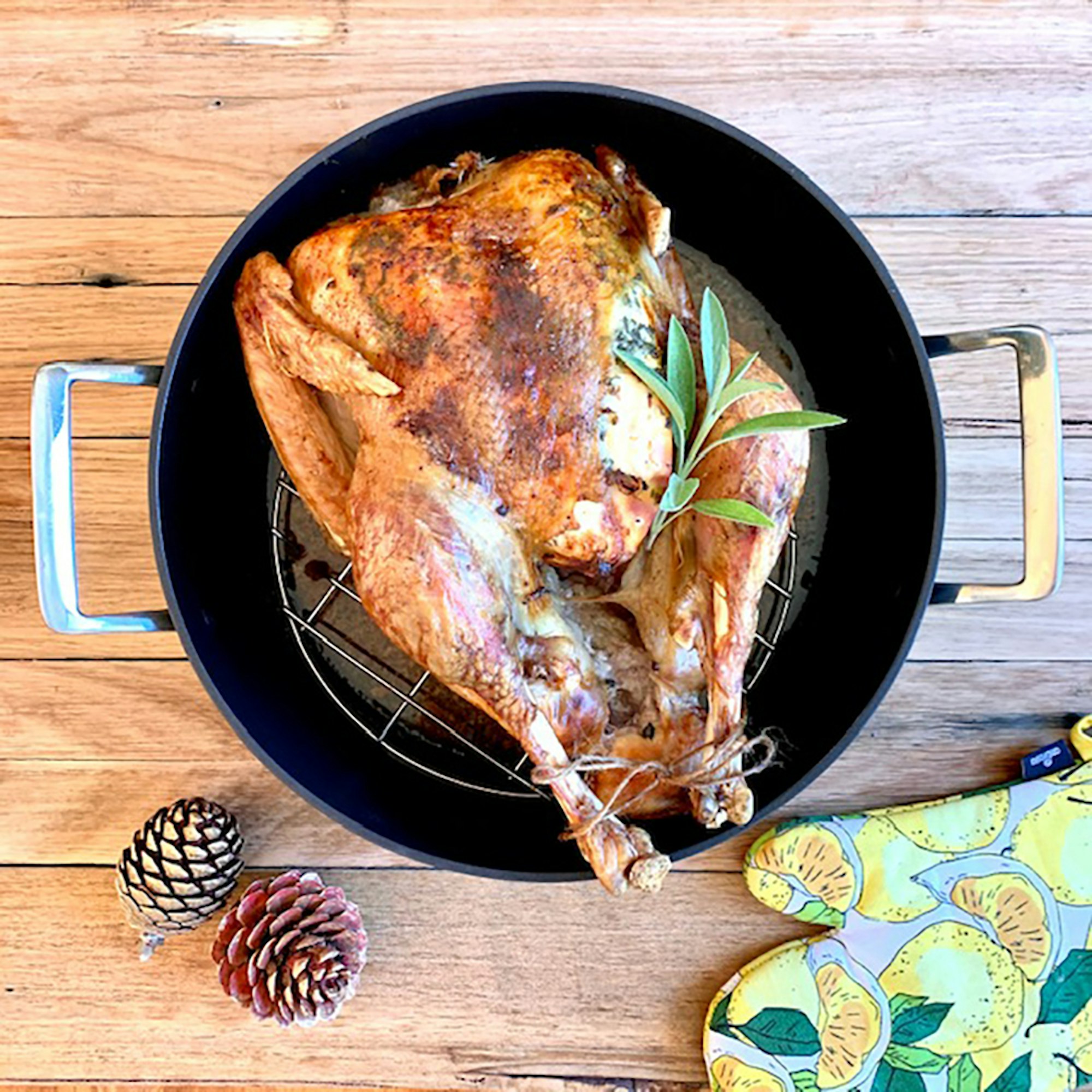 Turkey with a Lemon Sage and Thyme Butter Recipe