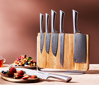 Baccarat Knife Block on Kitchen Bench