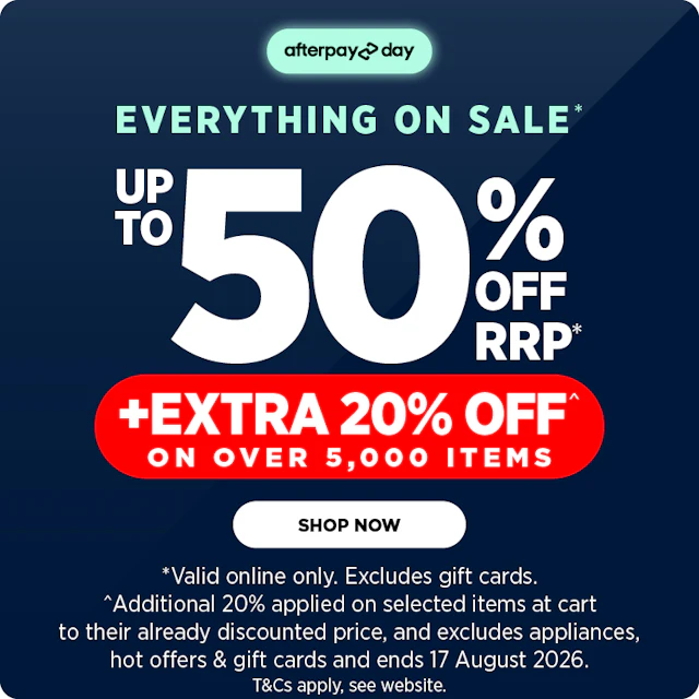 afterpay sale everything on sale + extra 20% off