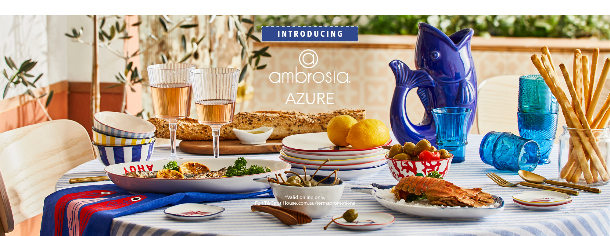 ambrosia azure dining & entertaining collection