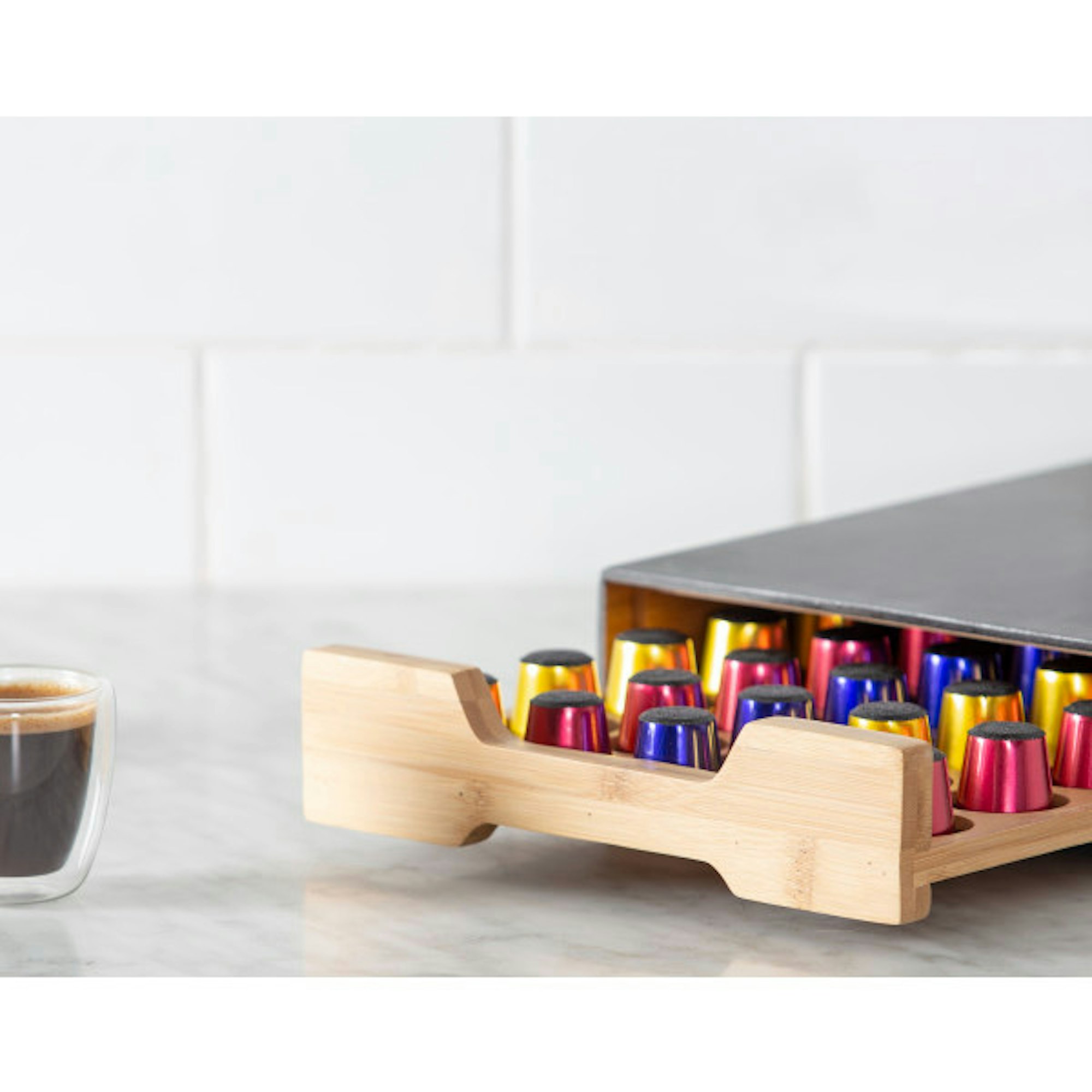 coffee pod drawer filled with coffee pods - House