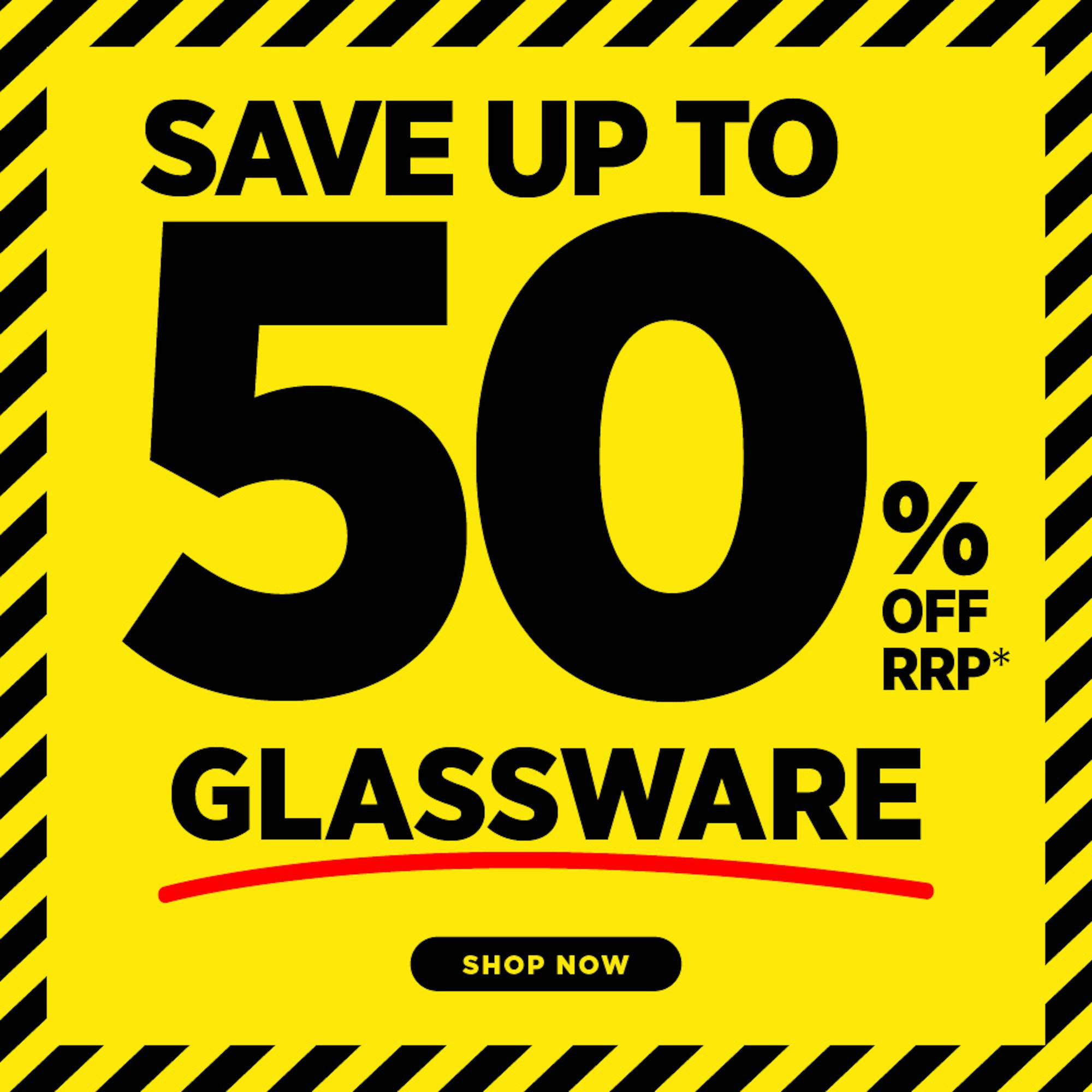 glassware up to 50% off