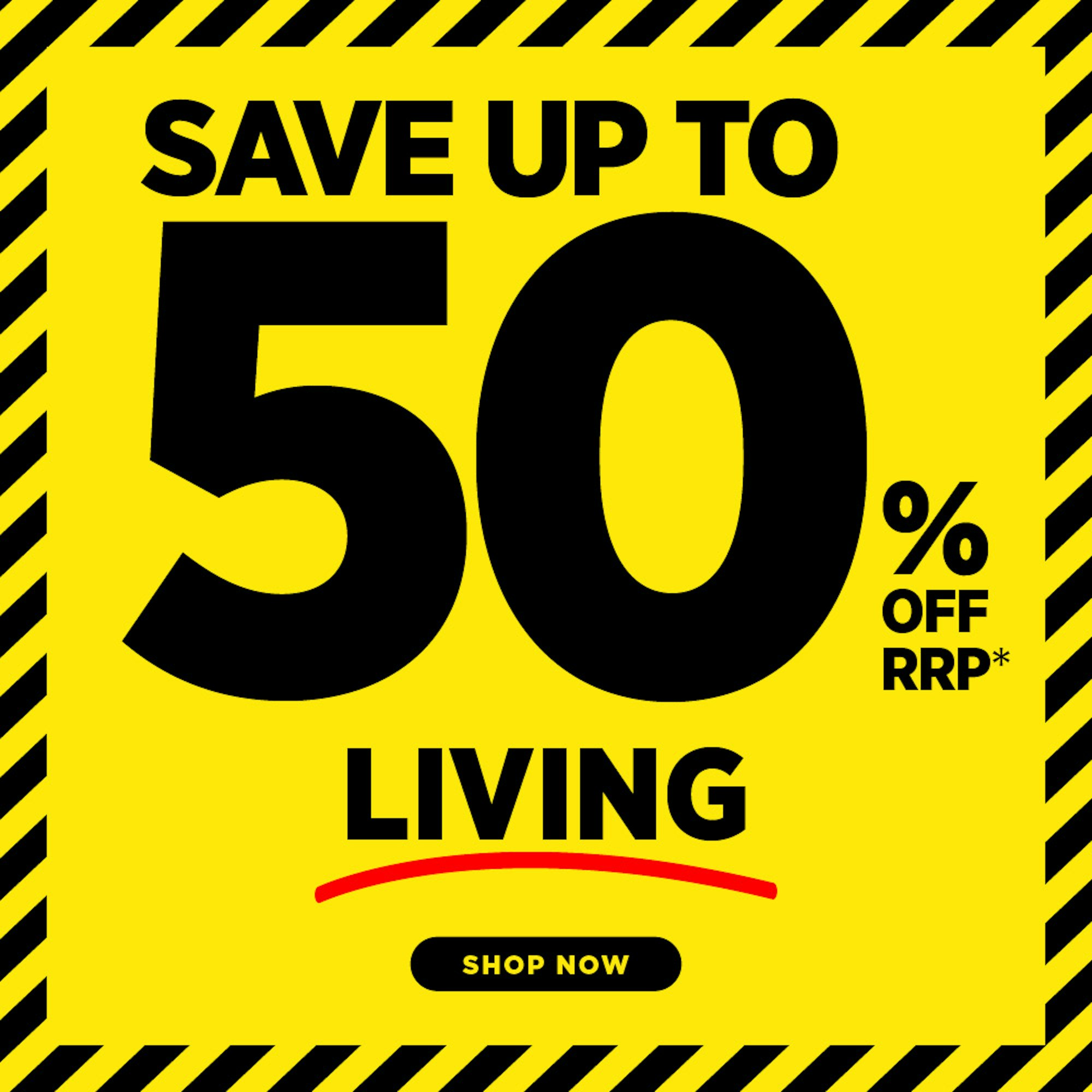 living up to 50% off