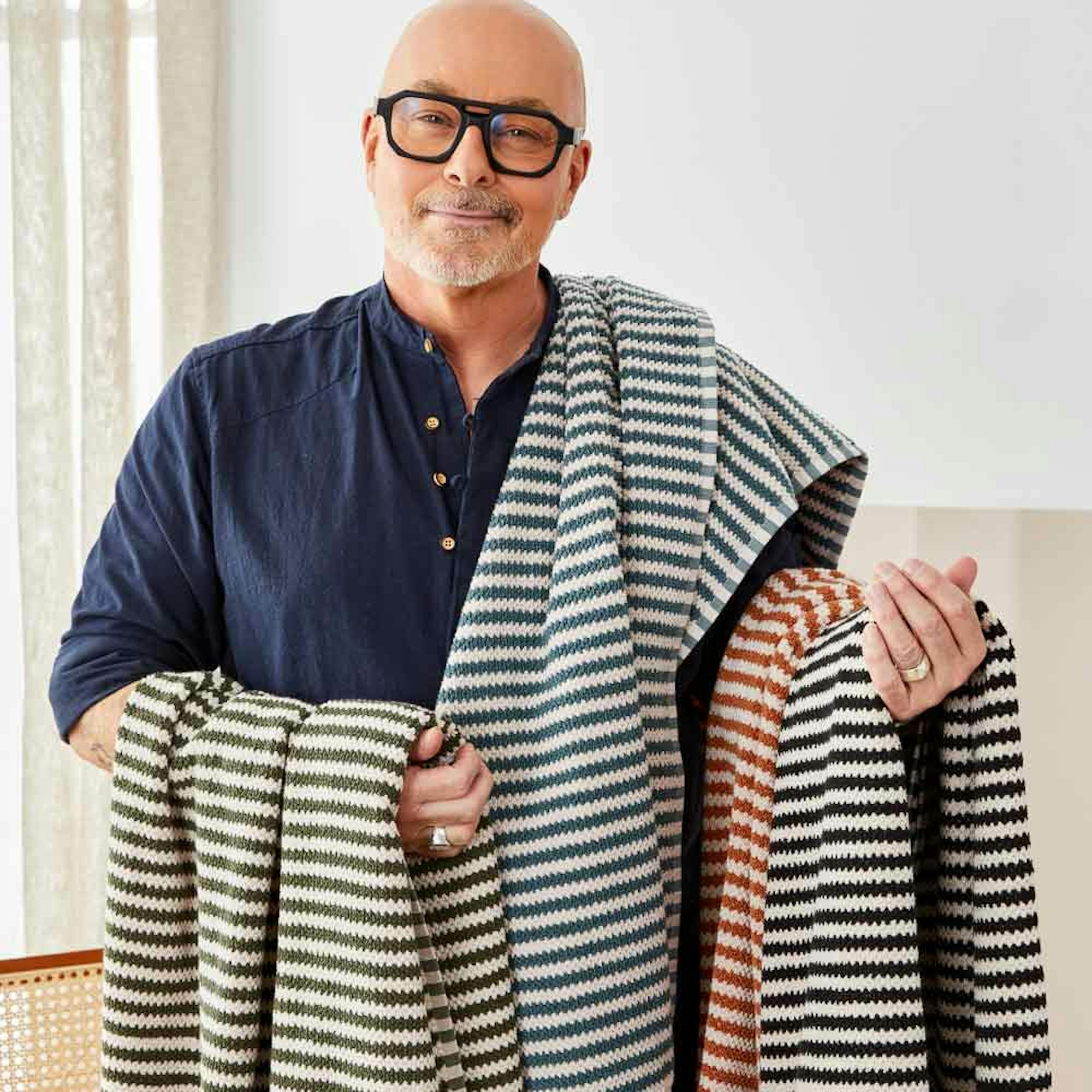 Neale Whitaker with Textured Stripe Towel range