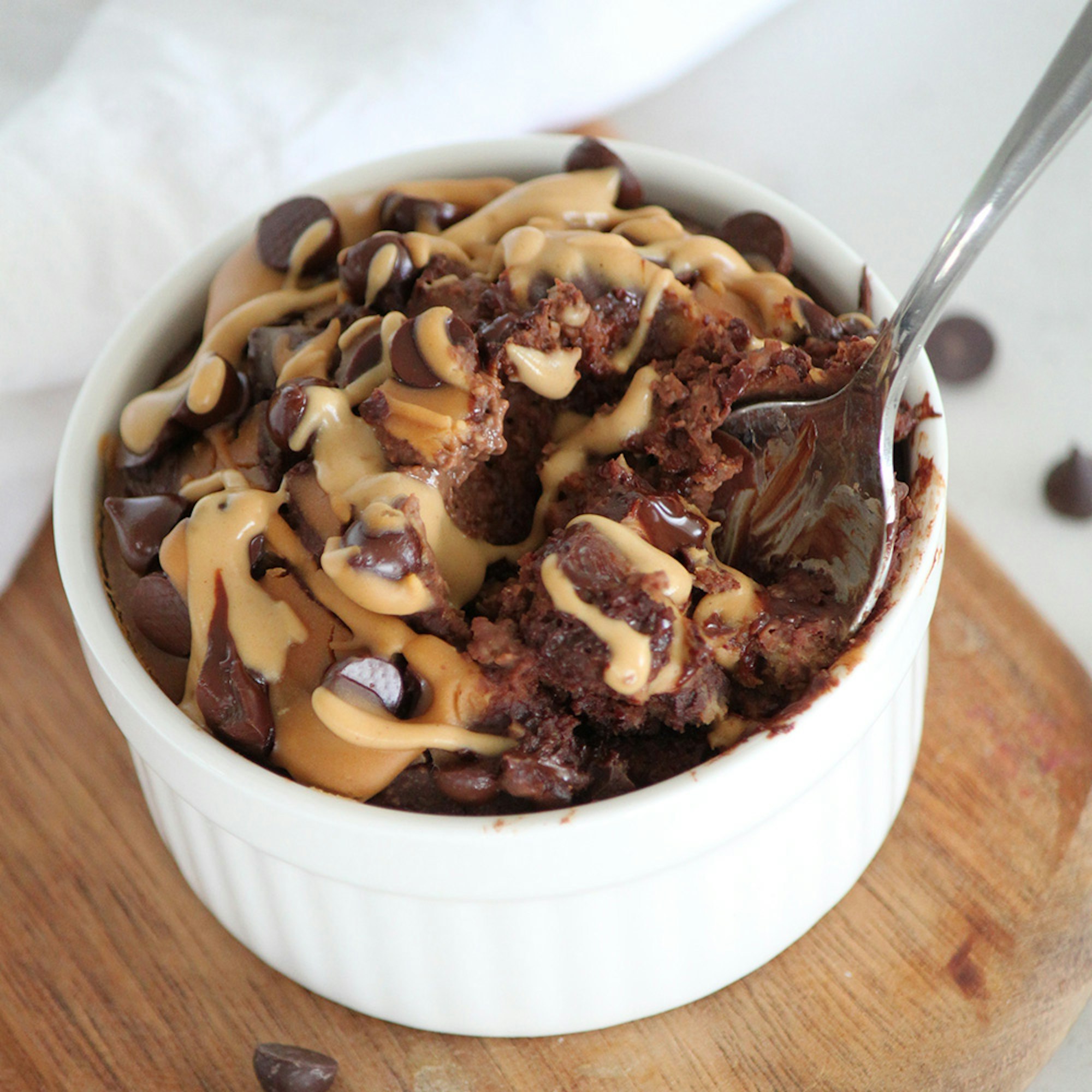 Single Serve Chocolate Peanut Butter Baked Oats