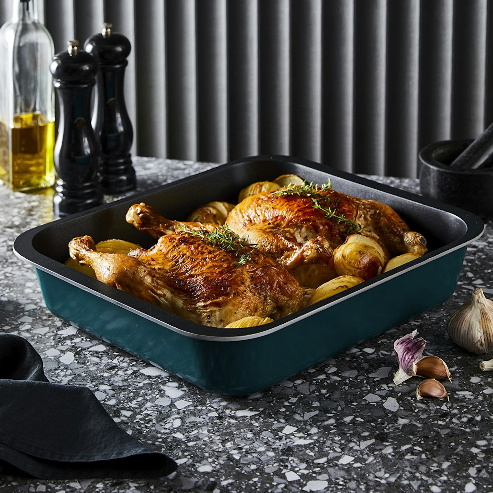 Roast Chicken and Hasselback Potatoes Recipe