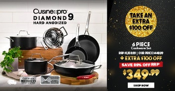 CUISINE PRO DIAMOND 9 COOKSET ONLY $349.99