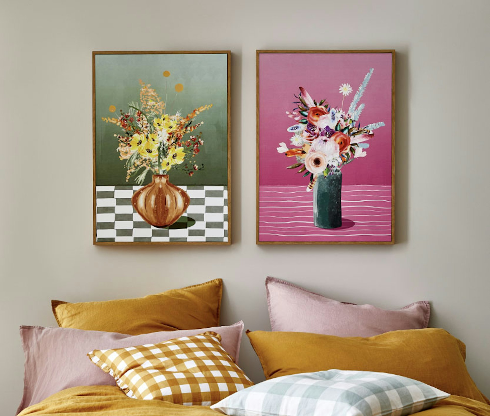 Bedding and wall art