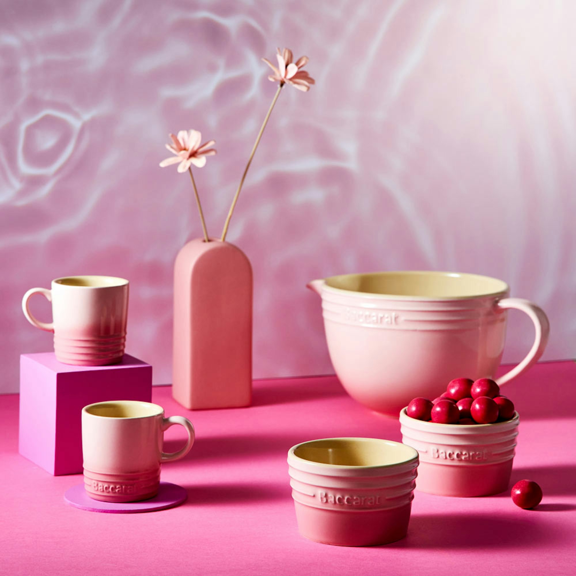 Baccarat Mixing Bowl Candy pink. Mother's day gift guide. Baccarat stoneware collection in pink