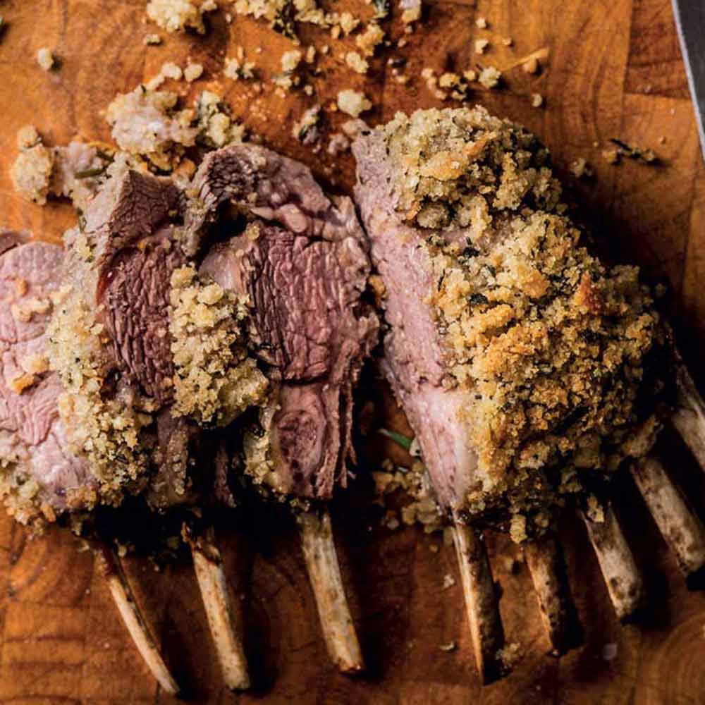 Air Fryer Herb and Parmesan Crusted Rack of Lamb recipe Robins Kitchen blog Robins Kitchen