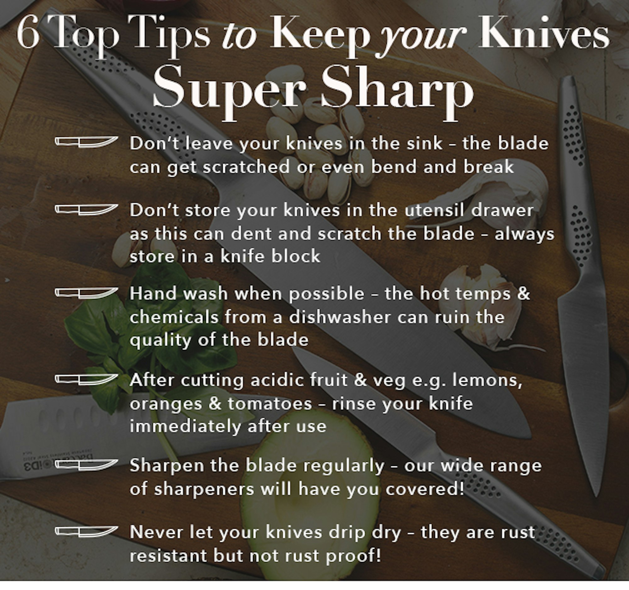 Keep your knives sharp infographic