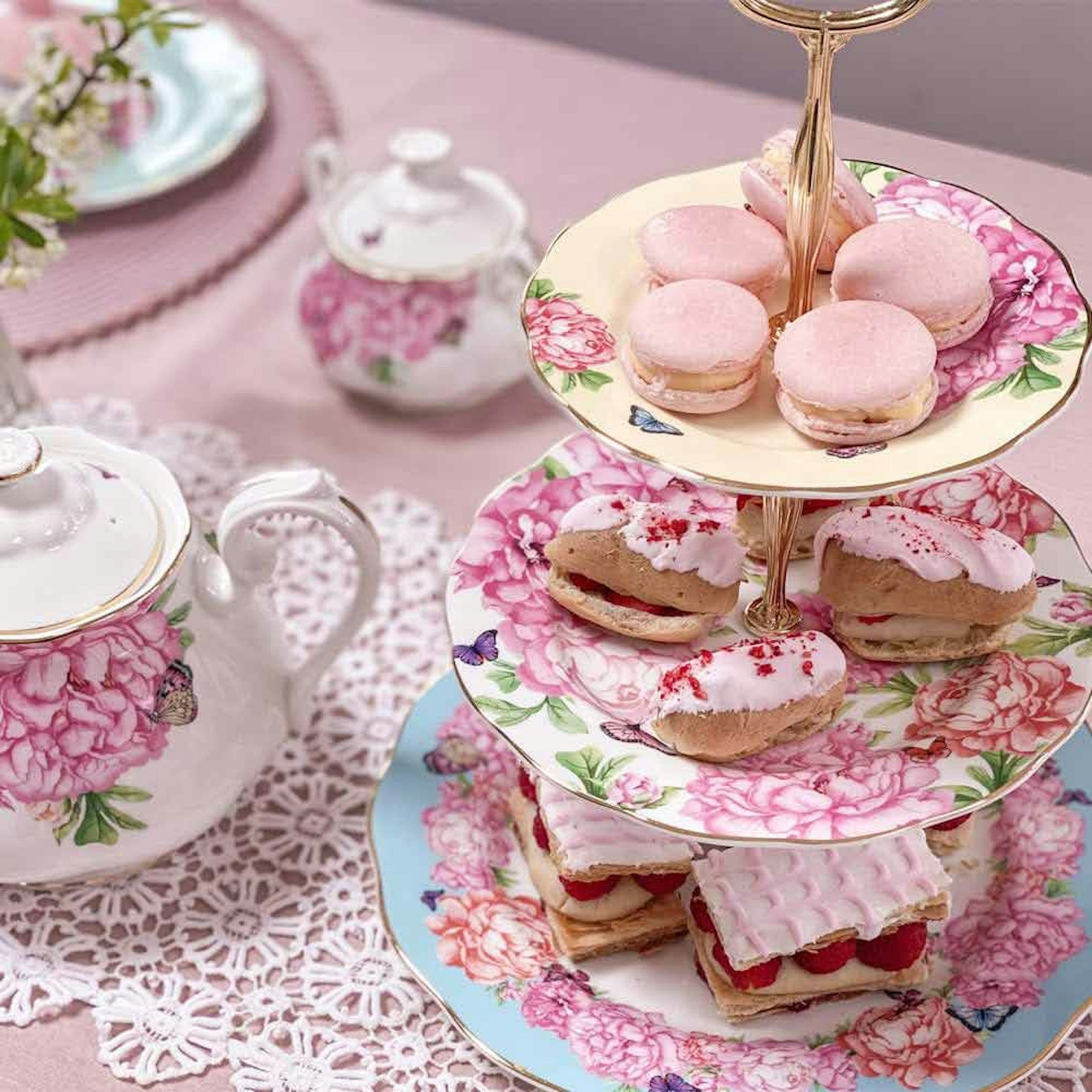 Pink high tea with 3 tier stand - Perfect Serving Platters for Entertaining blog