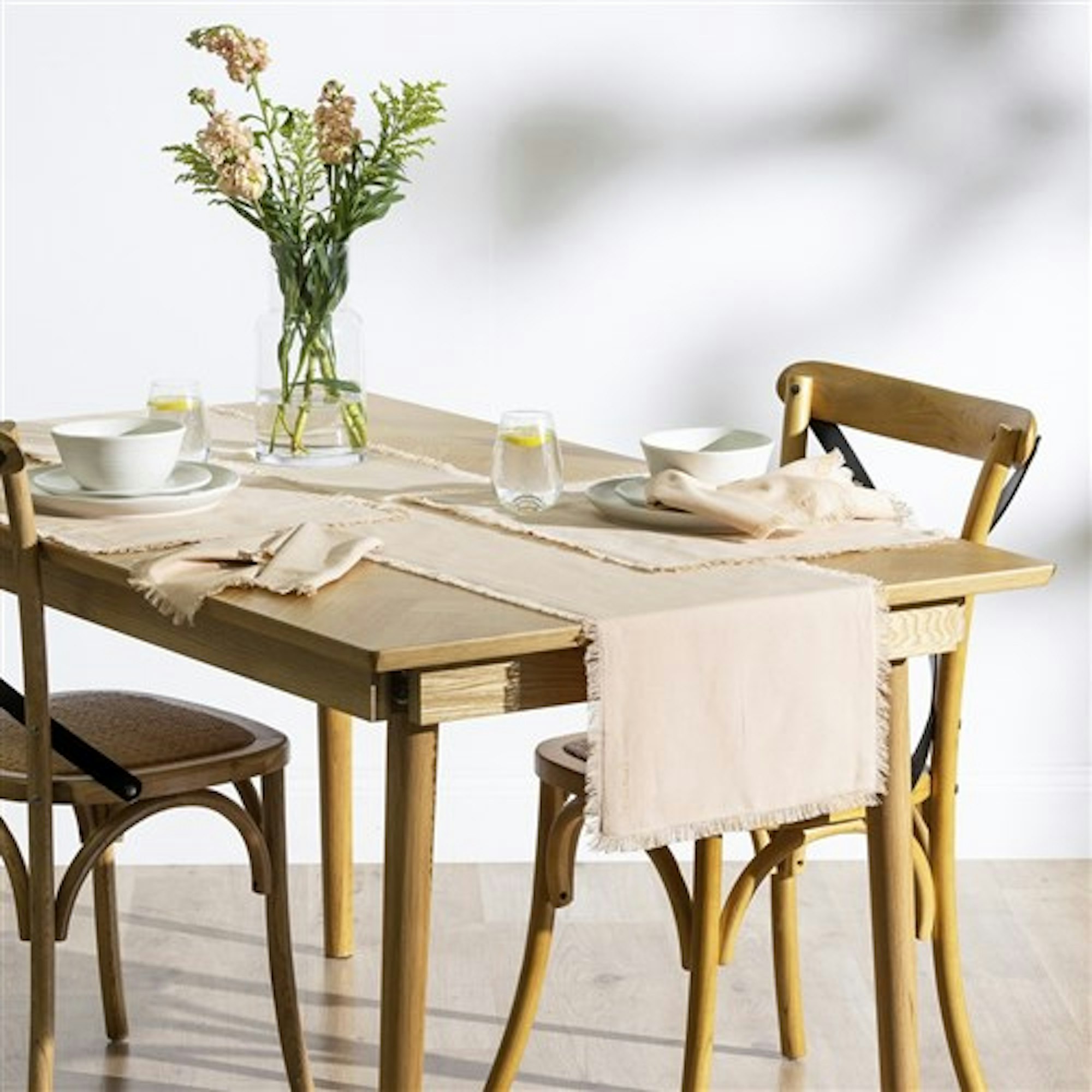 neutral table setting Scandinavian style