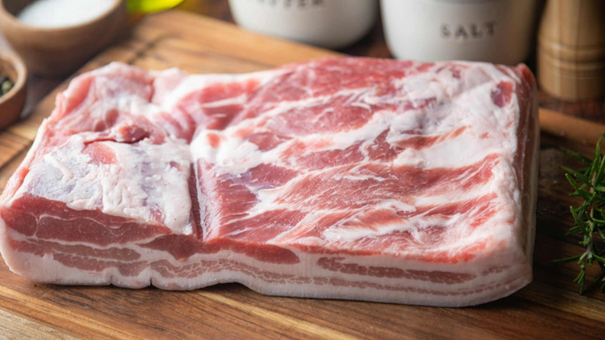 uncooked pork belly