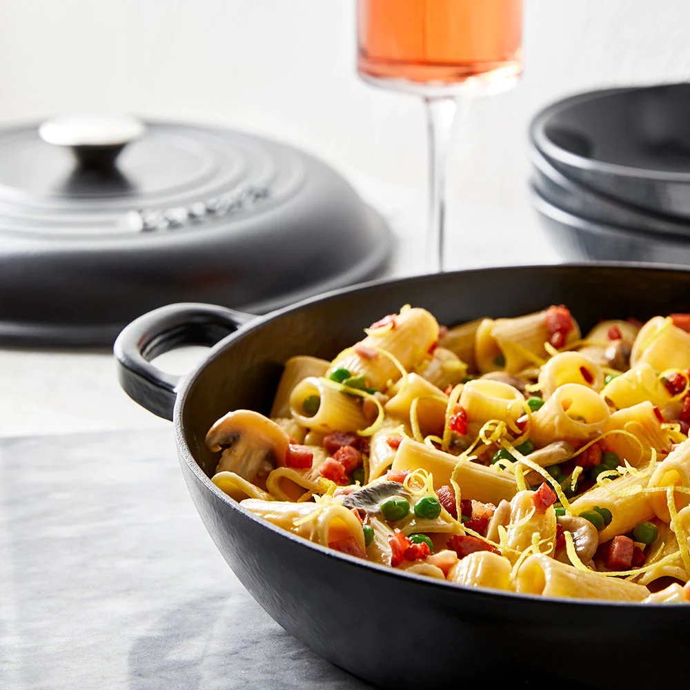 Creamy Lemon, Pea, and Bacon Pasta