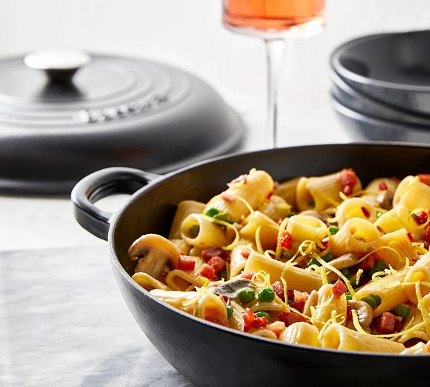 Creamy Lemon, Pea, and Bacon Pasta